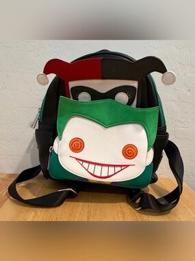 Funko DC Comics Harley Quinn Joker Mini Backpack Faux Leather Multi Color Bag